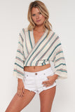 Dancer Crop Wrap Top in Living Easy