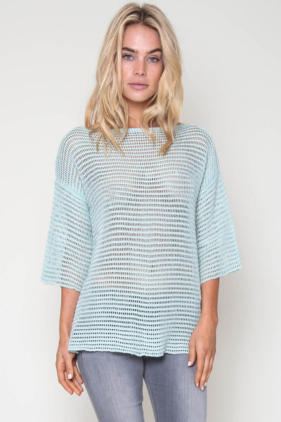 Jagger Semi-Sheer Pullover in Mint Leaf