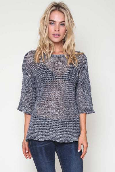 Jagger Semi-Sheer Pullover in Oceanic Mix