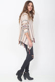 Kaya Handloomed Baby Alpaca Fringe Cardigan in Rosewood