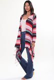 Linsey Hooded Wrap Sweater with Fringe in Cross My Heart