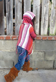 Lil Goddis Naples wrap sweater in Conga Red