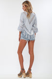 Madrid Fringe Top in Blue Crush