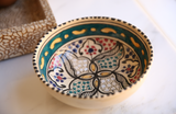 Vintage Tunisian Ceramic Small Round Bowl Teal