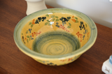Vintage Italian Ceramic Hand Painted Large Serving Bowl Gold
