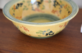 Vintage Italian Ceramic Hand Painted Large Serving Bowl Gold