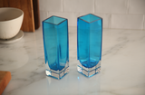 Vintage Blown Glass Tall Bud Vases - Set of 2