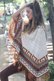 Maddie Hooded Poncho in Coppersmith