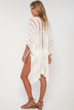 Babetown Sheer Poncho w/ Lace Up Detail in Island Breeze