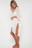 Babetown Sheer Poncho w/ Lace Up Detail in Island Breeze