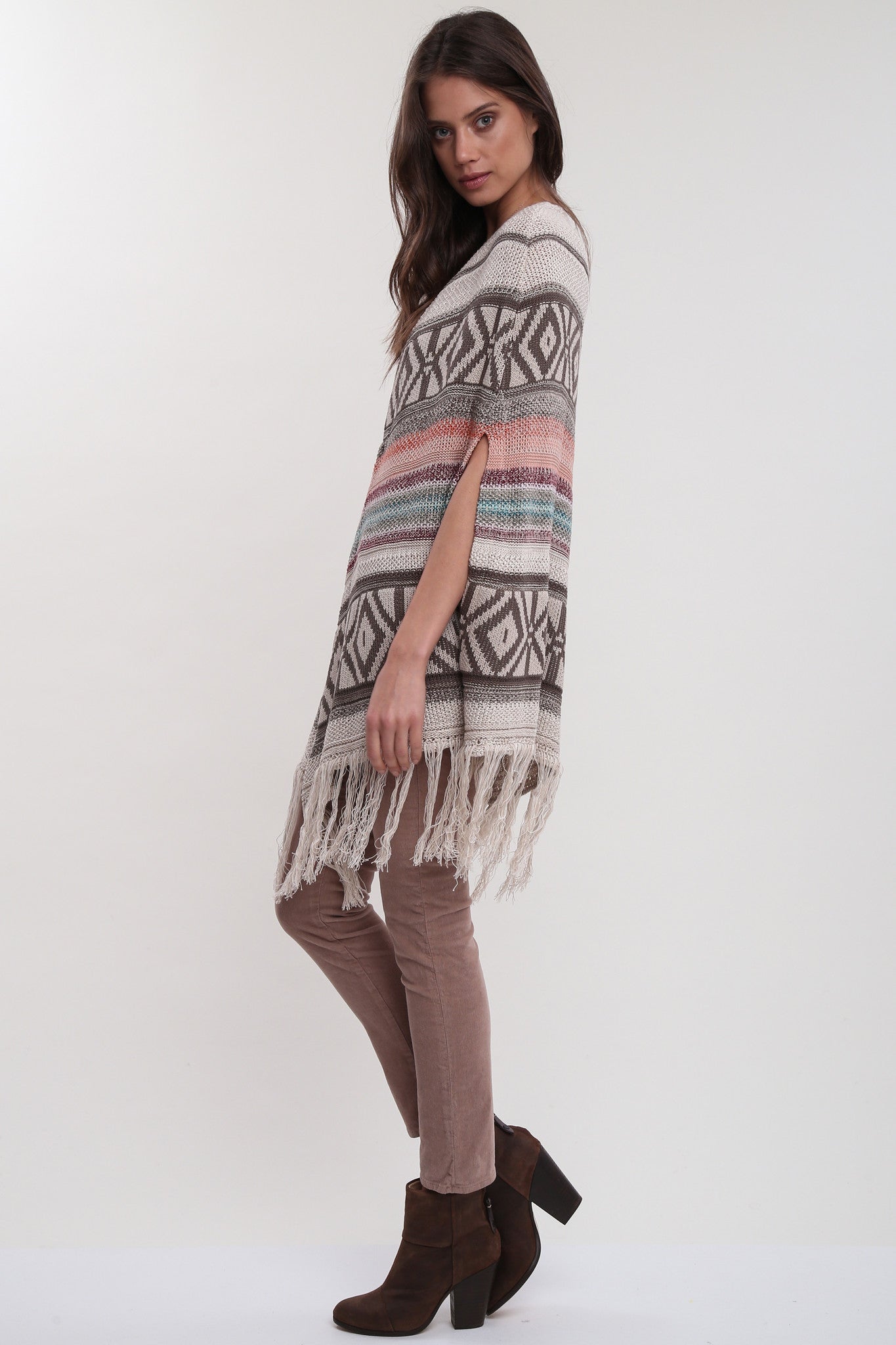 Benson Open Front Poncho in Vintage Vogue Goddis Knitwear