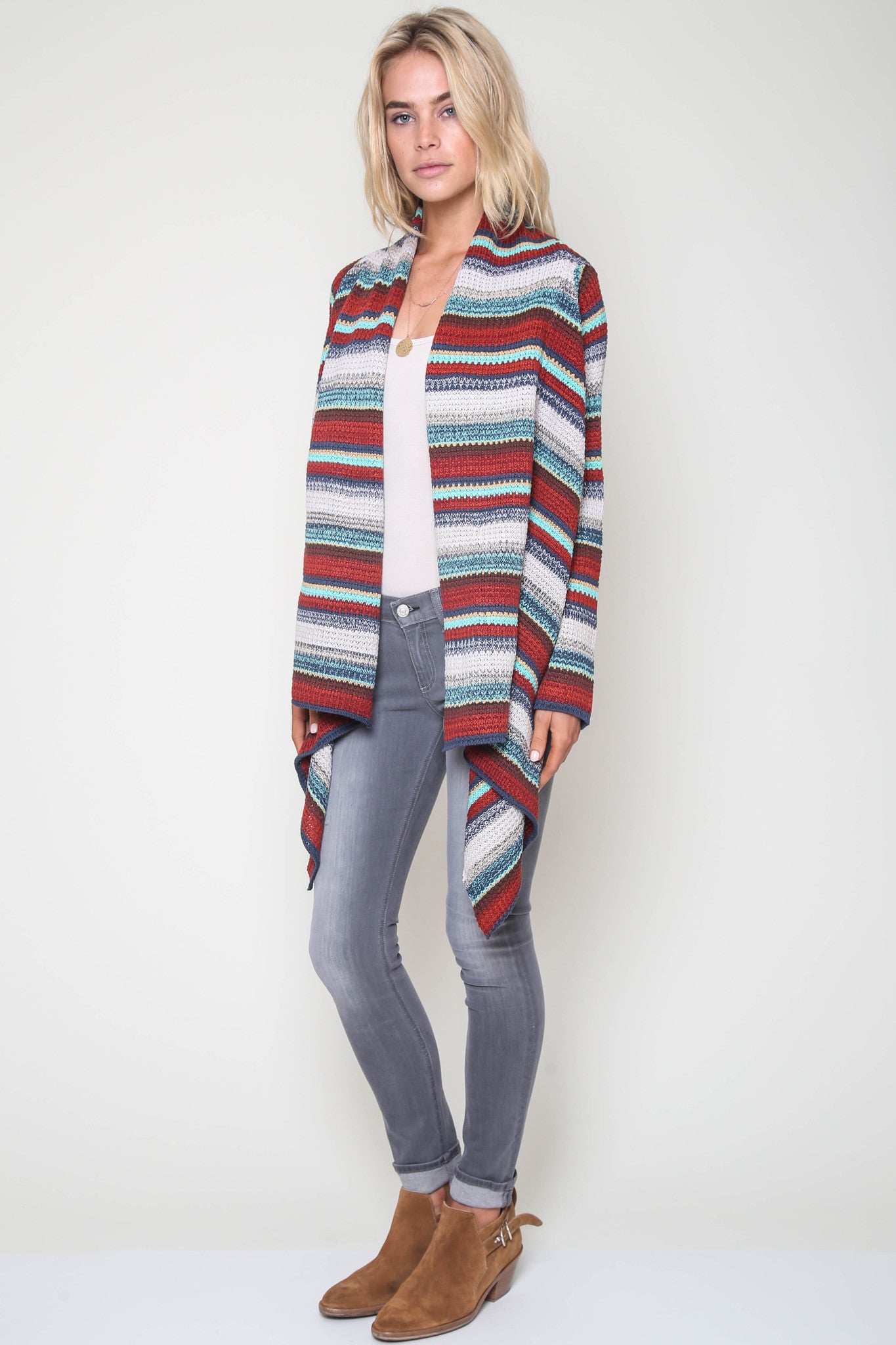 goddis wrap sweater throw stripe fall knit designer fashion bohemian ...