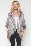 Ella Fringe Kimono in Stoney Brook