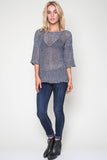 Jagger Semi-Sheer Pullover in Oceanic Mix