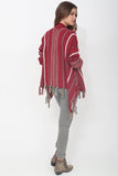 Kaya Handloomed Baby Alpaca Fringe Cardigan in Navajo