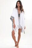 Levi Hand Loomed Kimono in Black Canvas