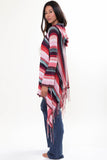 Linsey Hooded Wrap Sweater with Fringe in Cross My Heart