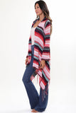 Linsey Hooded Wrap Sweater with Fringe in Cross My Heart