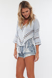 Madrid Fringe Top in Blue Crush