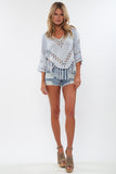 Madrid Fringe Top in Blue Crush