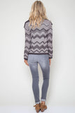 Malik Chevron Knit Jacket in Quarry Rock