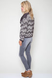 Malik Chevron Knit Jacket in Quarry Rock