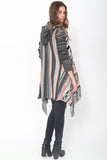 Phoebe Hooded Fringe Sweater in Monaco