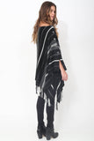 Poppy Handloomed Baby Alpaca Fringe Poncho in Midnight