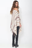 Poppy Handloomed Baby Alpaca Fringe Poncho in Rosewood