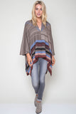 Riva Jacquard Poncho in Dry Creek