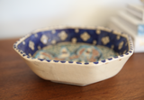 Vintage Tunisian Ceramic Med/Lg Octagon Bowl Navy-Turquoise