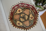 Vintage Tunisian Ceramic Medium Octagon Bowl Red