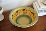 Vintage Italian Ceramic Hand Painted Large Serving Bowl Gold