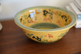 Vintage Italian Ceramic Hand Painted Large Serving Bowl Gold