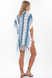 Voyager Sheer Knit Poncho in Serene Sea