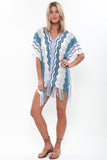 Voyager Sheer Knit Poncho in Serene Sea