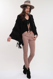 Ziggy Fringe Kimono in Black