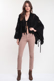 Ziggy Fringe Kimono in Black